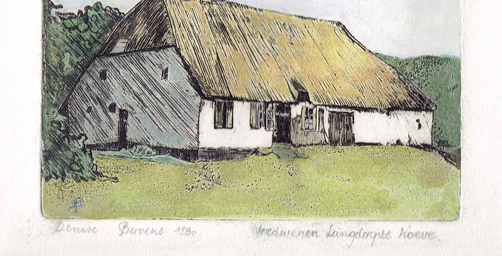 Ets Verdwenen Langdorpse Hoeve  - Kleine Meur., Antiek en Kunst, Kunst | Etsen en Gravures, Ophalen of Verzenden