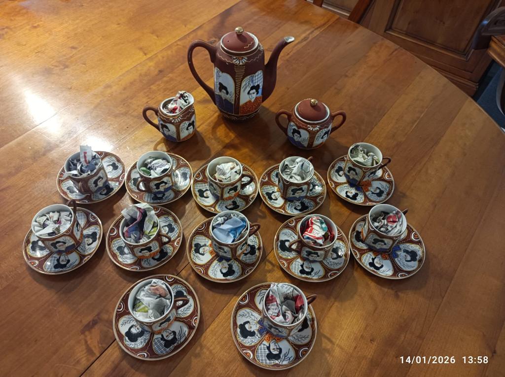 VINTAGE - Service a thé Japonais en porcelaine de Satsuma, Enlèvement