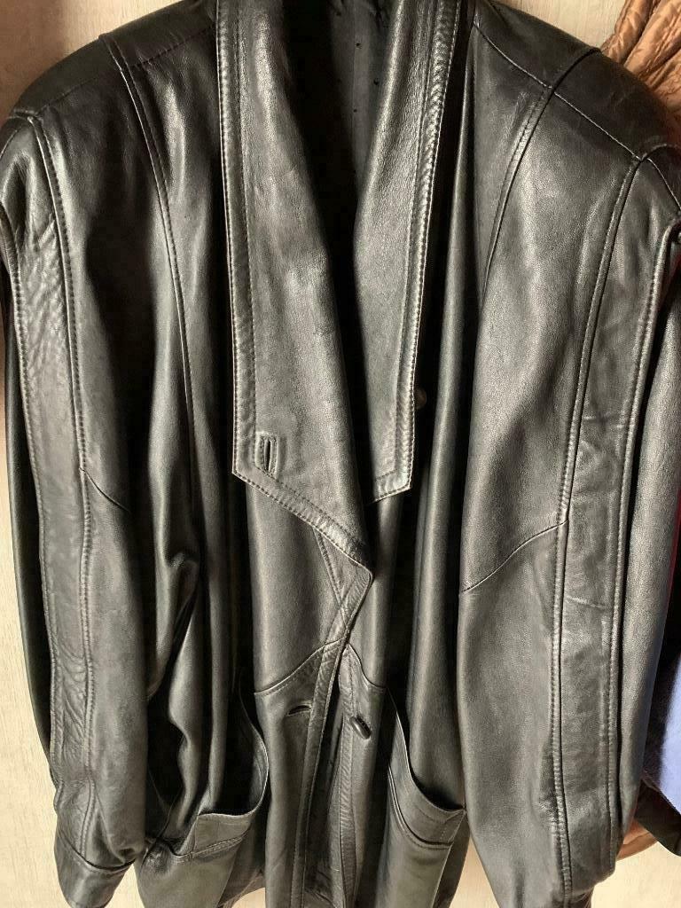 lederen jas, Enlèvement ou Envoi, Porté, Taille 42/44 (L), Noir