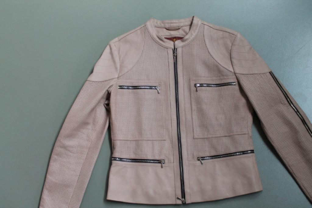 ZGAN geperforeerd lamslederen jasje 7 For All Mankind, Taille 38/40 (M), Beige, Comme neuf, Envoi