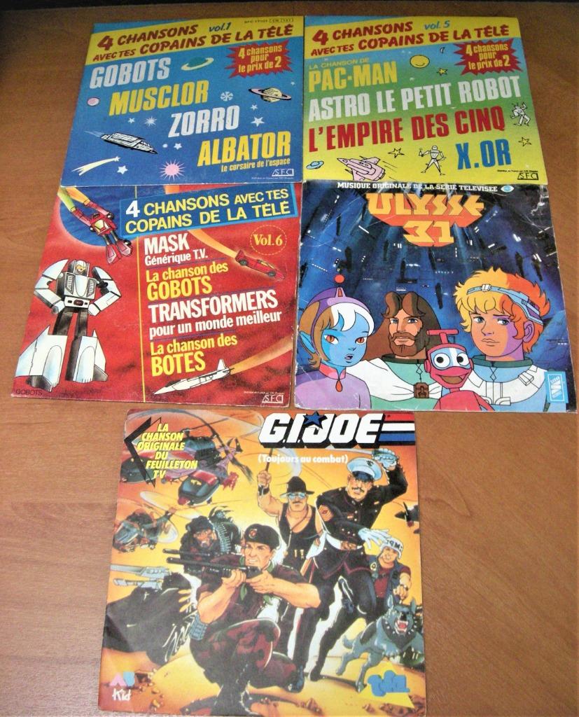 Een set van 5x 45t vinyls voor basisschoolkinderen, Cd's en Dvd's, Vinyl | Kinderen en Jeugd, Gebruikt, Overige typen, 6 tot 9 jaar