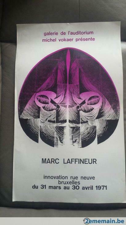 affiche Marc Laffineur  - Galerie Vokaer - 1971, Utilisé
