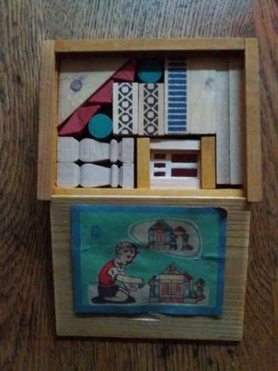 Antieken houten blokkendoos, Antiek en Kunst, Antiek | Speelgoed