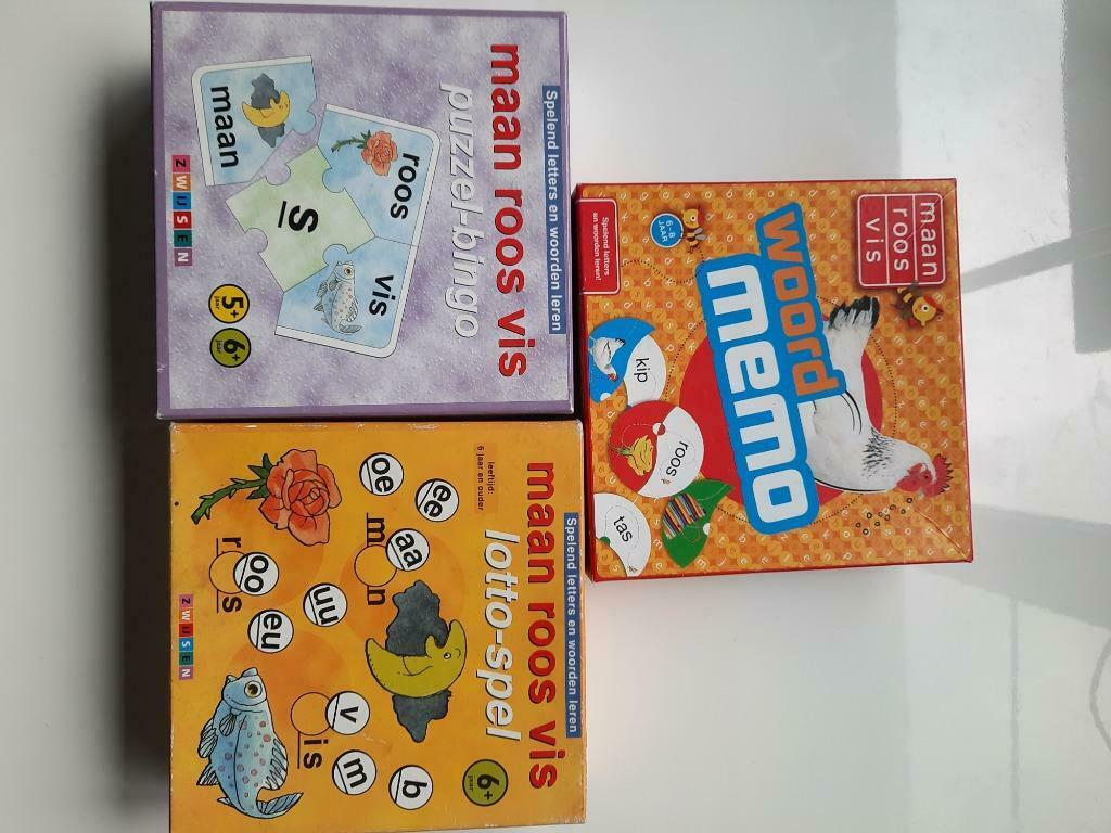 Maan roos vis spellen, Kinderen en Baby's, Ophalen of Verzenden, Zo goed als nieuw, Taal en Lezen