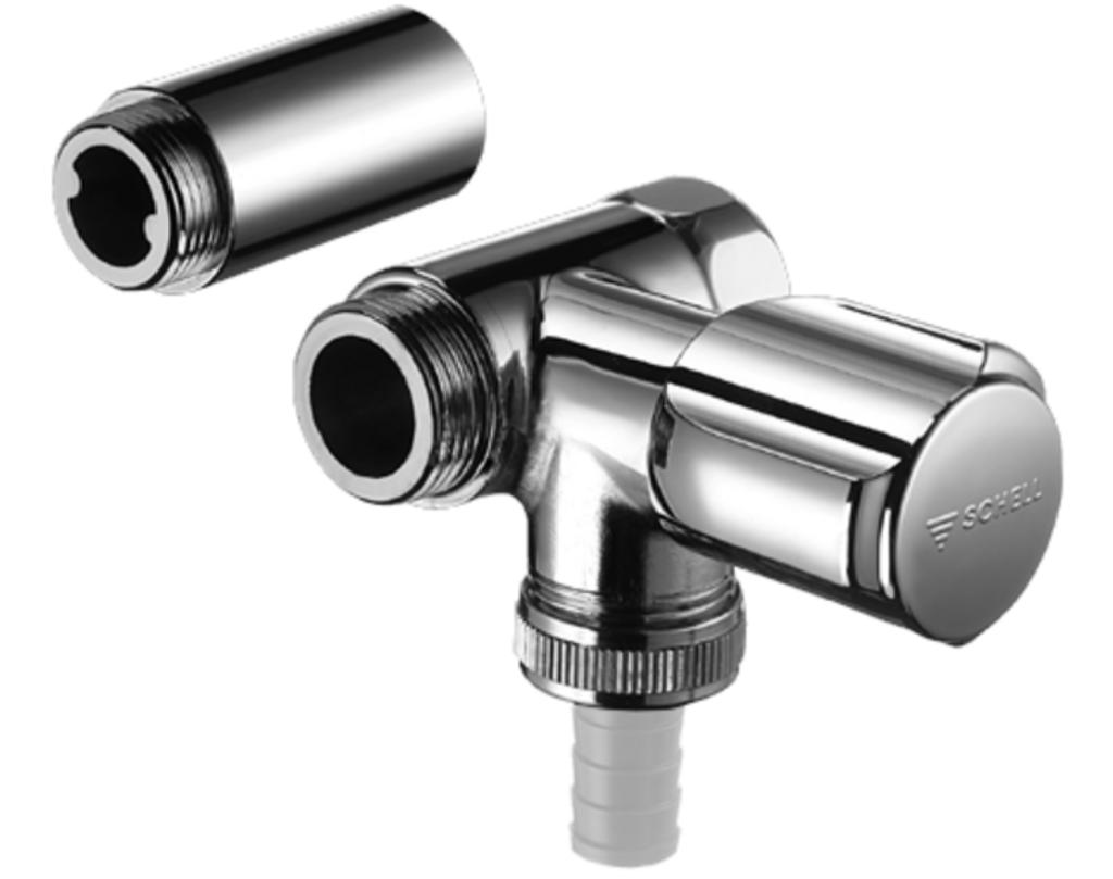 Schell Comfort wandkraan 3/4 verchroomd messing, Ophalen of Verzenden, Nieuw, Chroom, Kraan