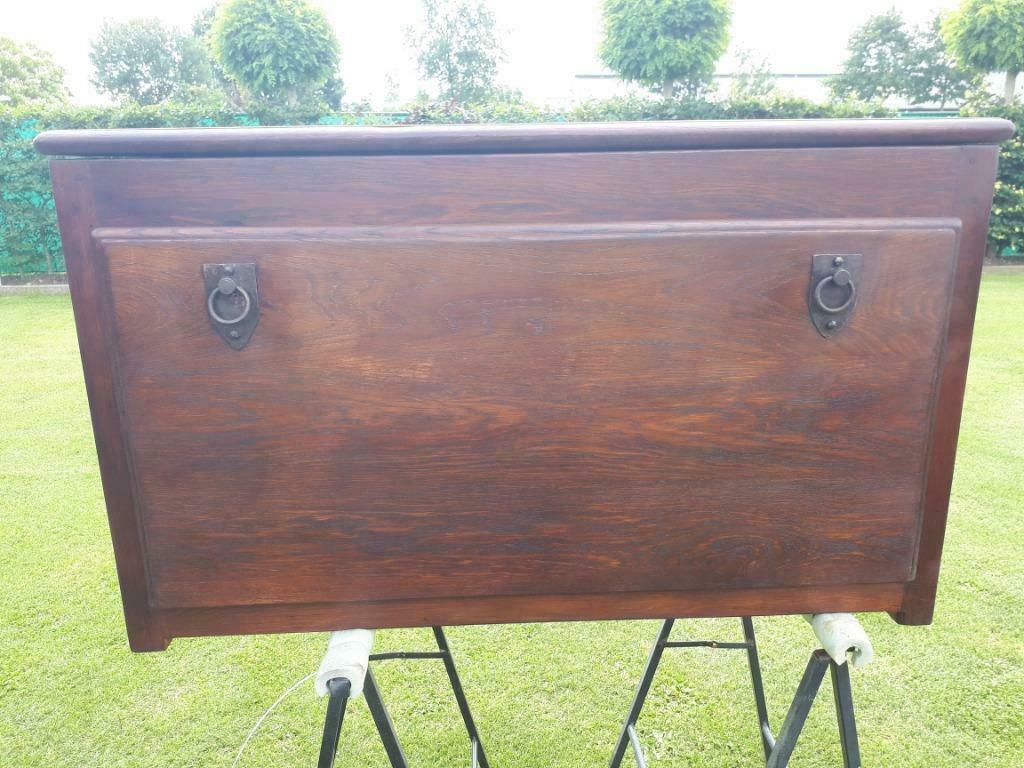 Massief eiken koffer, Huis en Inrichting, Ophalen, Gebruikt, 100 tot 150 cm, Eikenhout