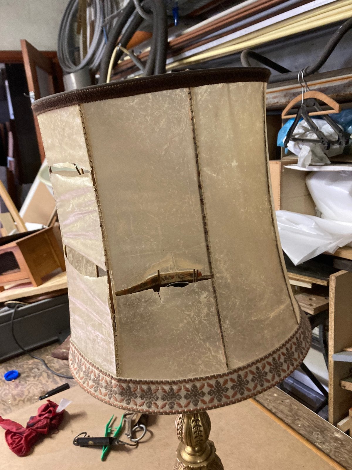 Lampe de table-cuivre, Lampe de table, 34 cm, Enlèvement, Utilisé