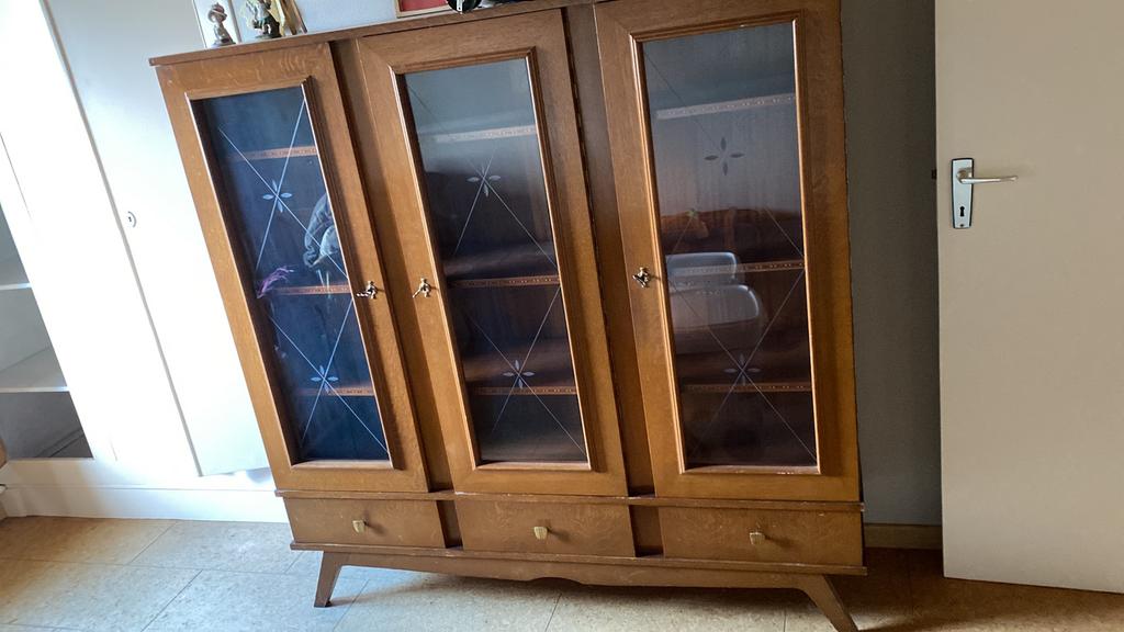 Massieve retro kast jaren 50-60, Antiek en Kunst, Ophalen