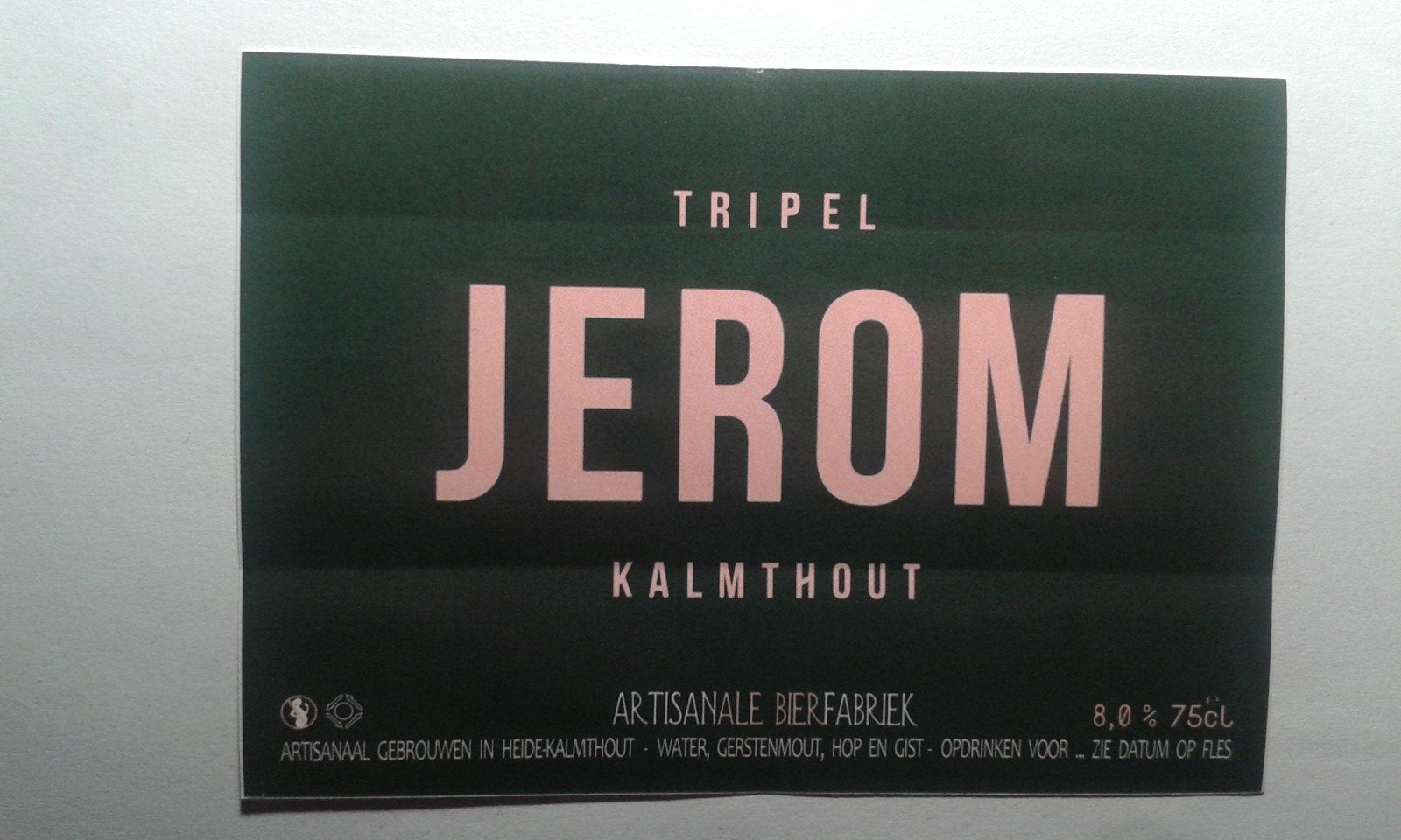 Étiquette de bière : JEROM (fabrique de bière artisanale), Collections, Enlèvement ou Envoi, Neuf, Autres marques