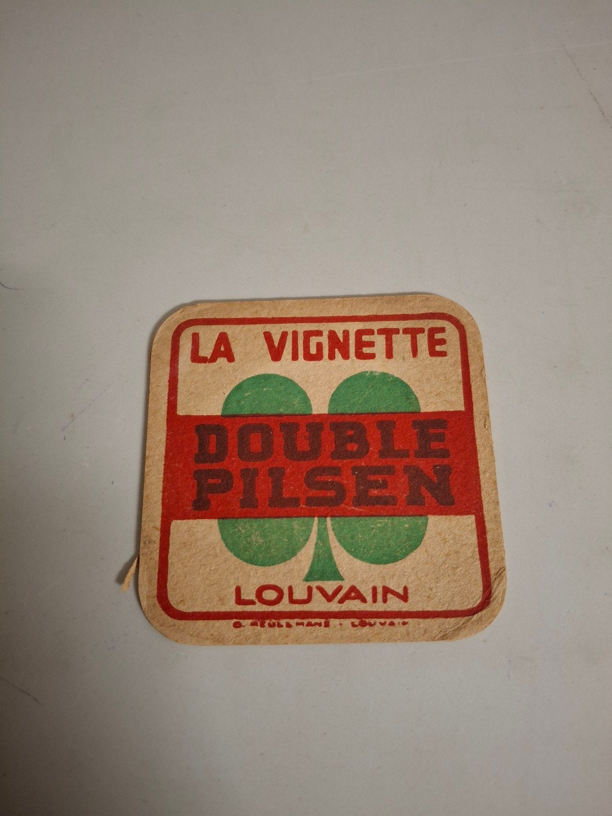 vooroorlogs bierviltje la vignette louvain, Ophalen of Verzenden