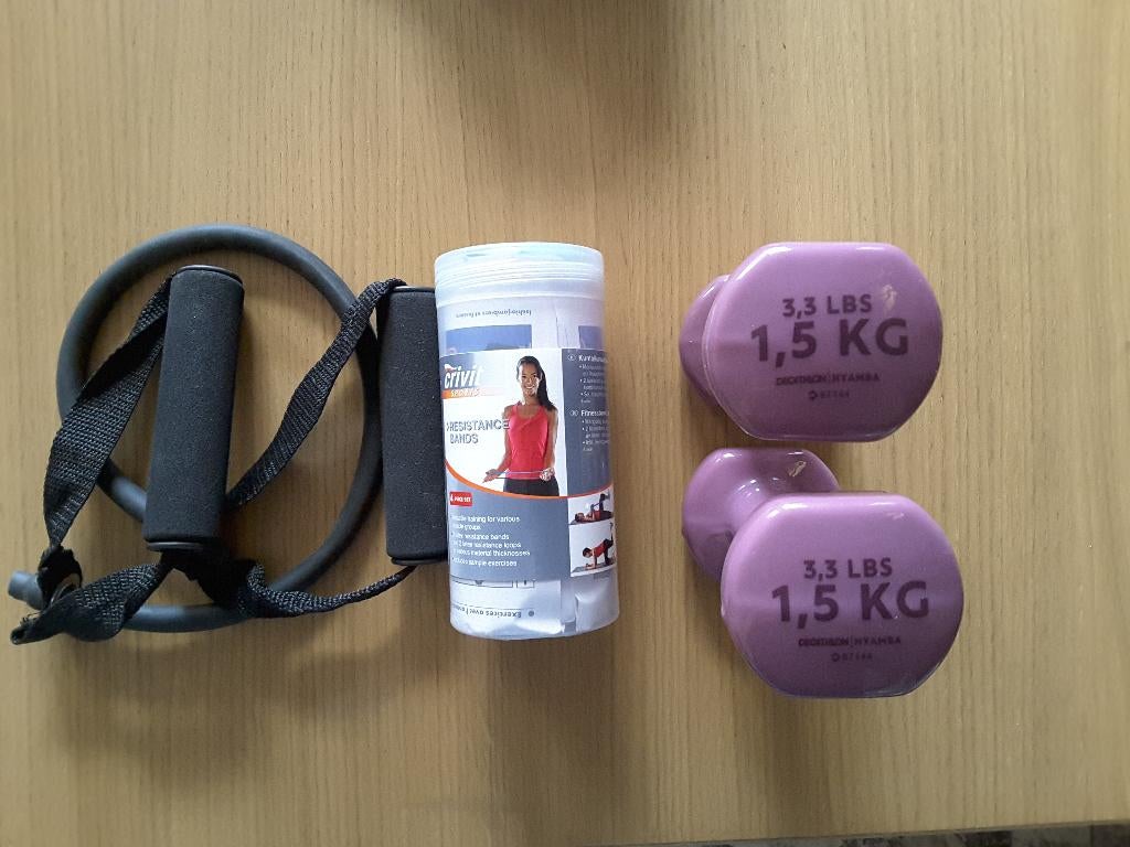 Haltères et élastiques, Sport en Fitness, Fitnessmaterialen, Gebruikt, Dumbbell, Armen, Benen, Borst, Ophalen