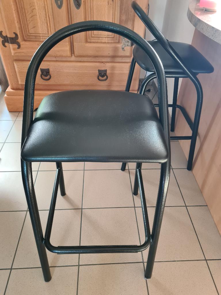 Lot de 2 tabourets bar de cuisine, Brillant ou Laqué, Enlèvement, Utilisé, Autres types