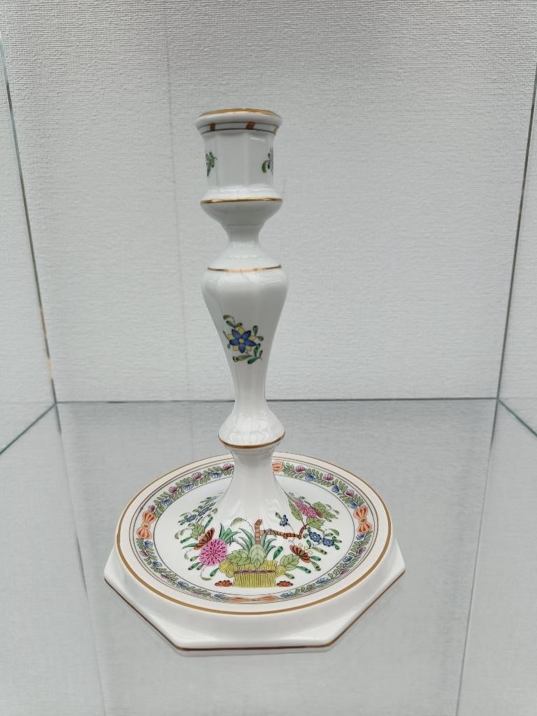 Herend porseleinen kandelaar. Motief: Fleur des Indes., Ophalen of Verzenden