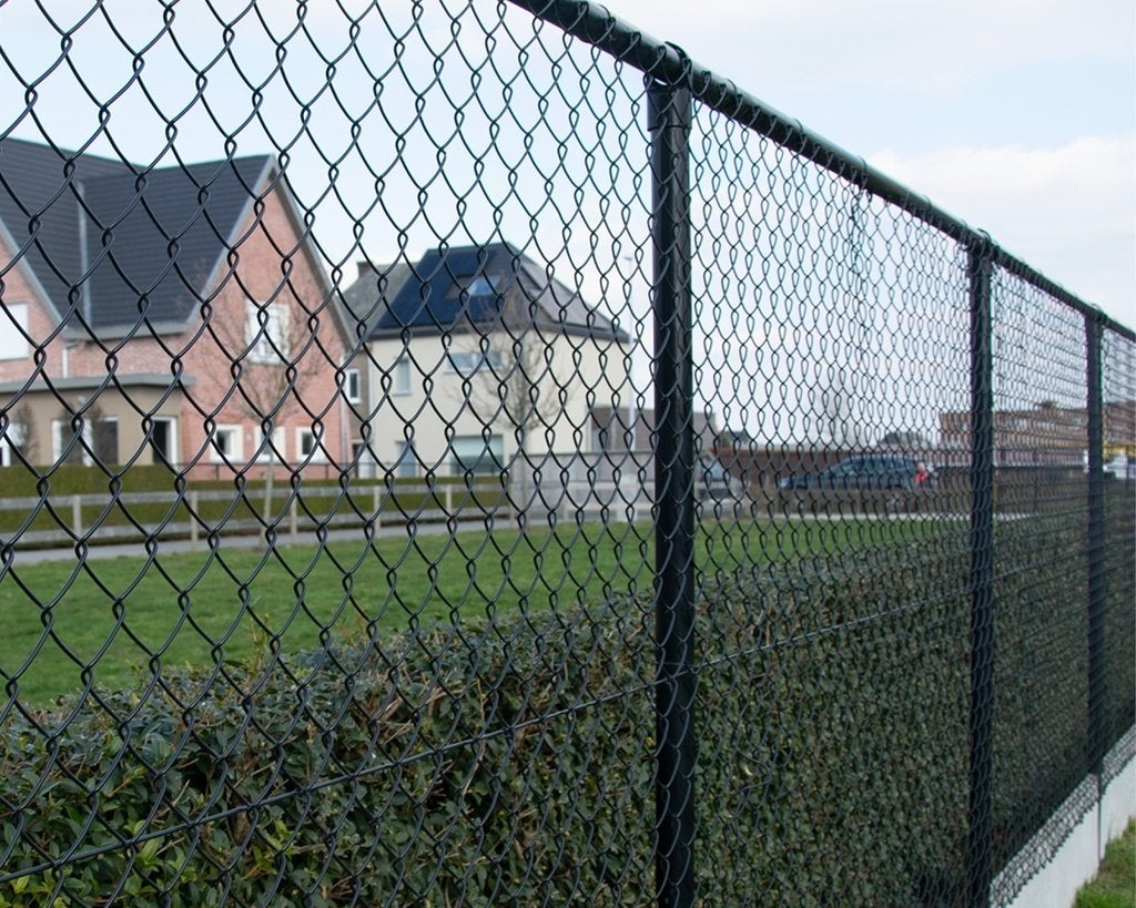 25 meter zwarte omheining : harmonicadraad + 12 Palen 2,60m, Tuin en Terras, Tuinhekken en Hekwerk, Nieuw, Gaashekwerk, Aluminium