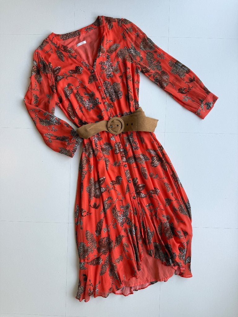 Oranje kleed met driekwart mouwen (Senso - 38), Kleding | Dames, Jurken, Maat 38/40 (M), Senso, Oranje, Ophalen of Verzenden