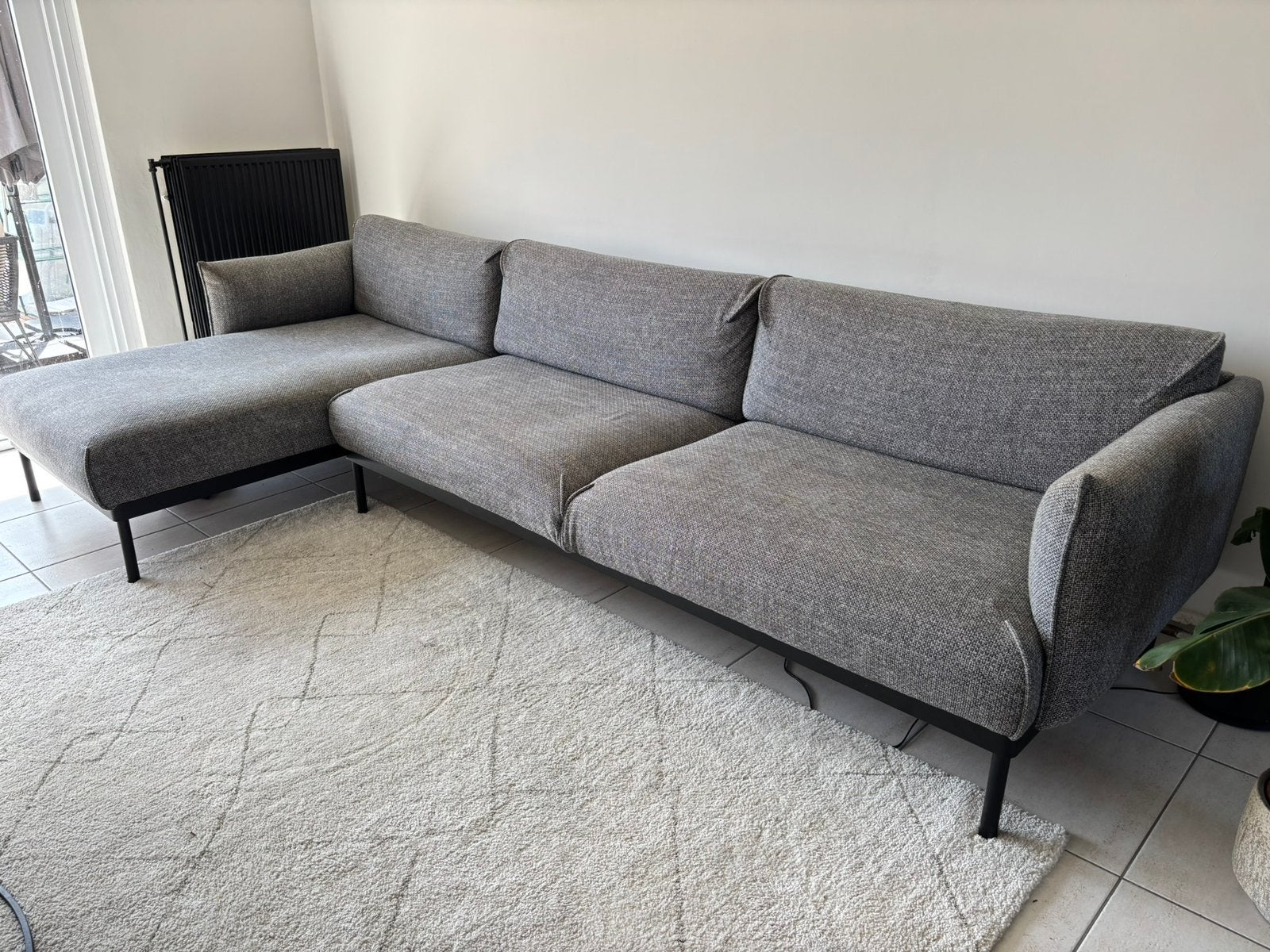 IKEA ÄPPLARYD 3-zitsbank met chaise longue, Enlèvement, Utilisé, Quatre personnes ou plus, Tissus