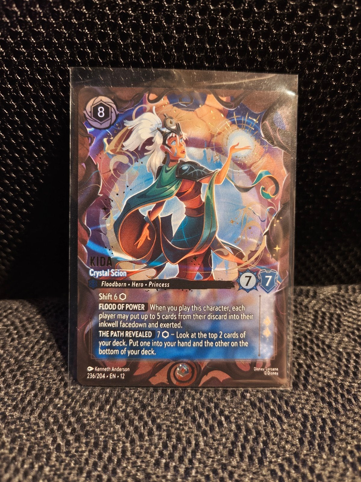 Disney Lorcana TCG: Kida, Crystal Scion Enchanted, Ophalen of Verzenden, Nieuw, Losse kaart, Foil