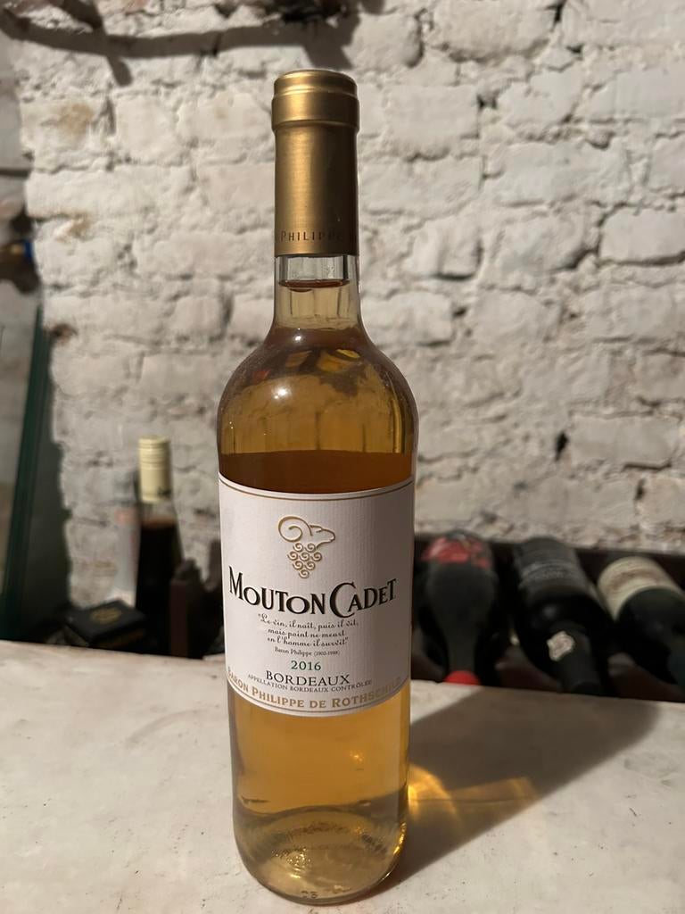 Vin blanc - mouton cadet 2016 - bordeau, Verzamelen, Ophalen, Zo goed als nieuw, Witte wijn