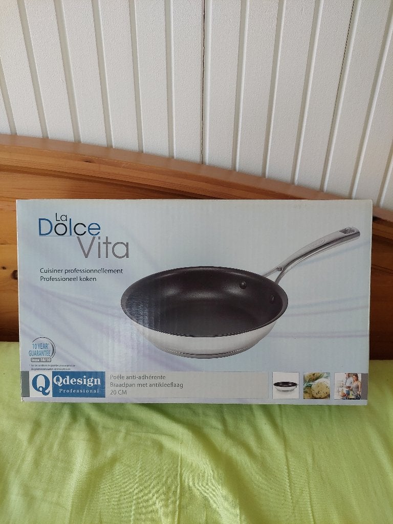 NIEUW Qdesign Professional braadpan 20cm, Inox, Braadpan, Nieuw, Ophalen of Verzenden