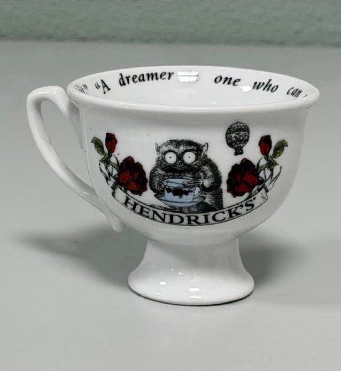 Hendrick’s Gin theekopje theekop kopje met Oscar Wilde quote, Antiek en Kunst, Ophalen of Verzenden