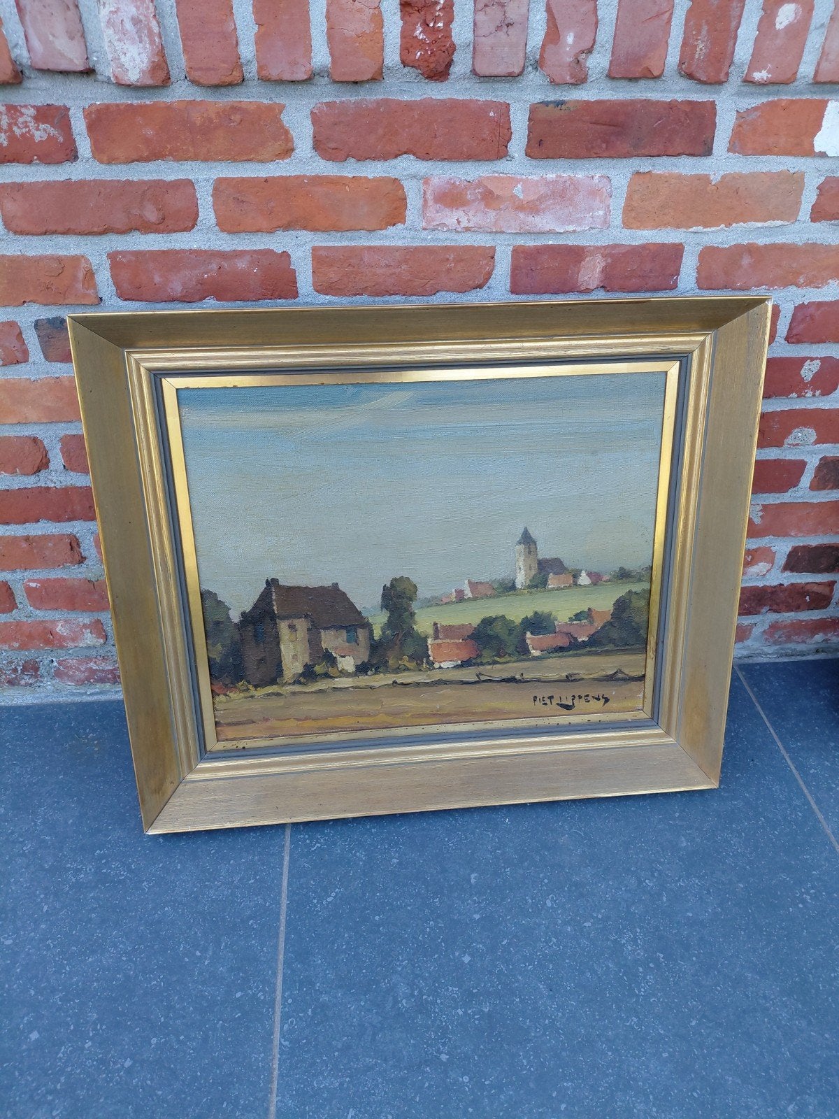 schilderij Piet Lippens, Antiek en Kunst, Acrylverf, Doek, Ophalen of Verzenden, Klassiek