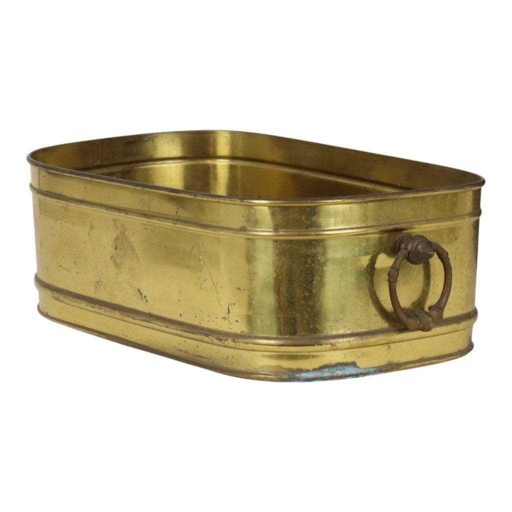 Grote Ovale Messing Bloembak Vintage XL Cache Pot 41cm, Tuin en Terras, Bloempotten, Gebruikt, 40 cm of meer, Binnen, Ophalen of Verzenden