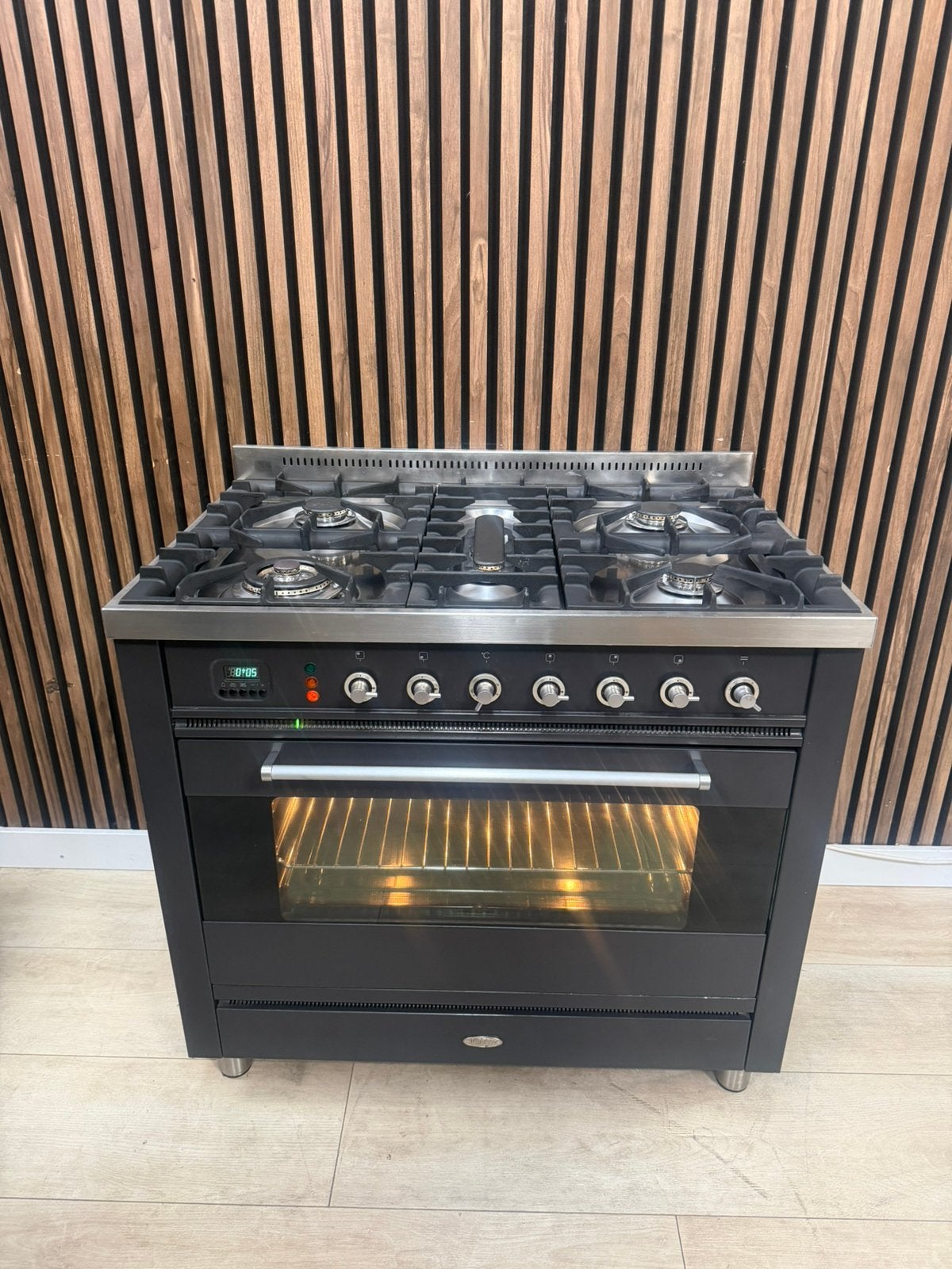 Luxe Antraciet Boretti Fornuis 90 cm (Gratis bezorgen), Ophalen of Verzenden, Zo goed als nieuw, Oven