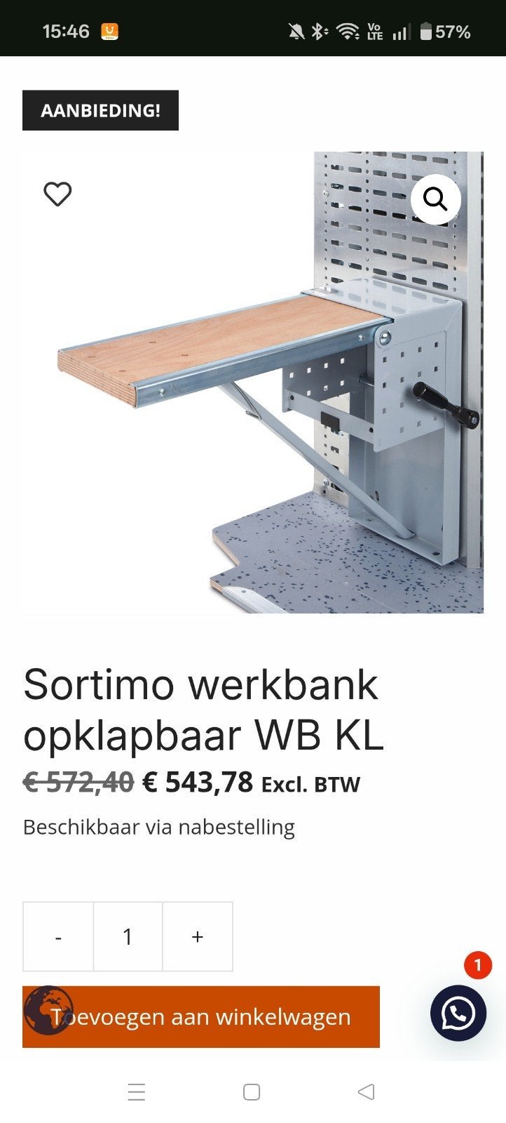 Sortimo werkbank, Ophalen