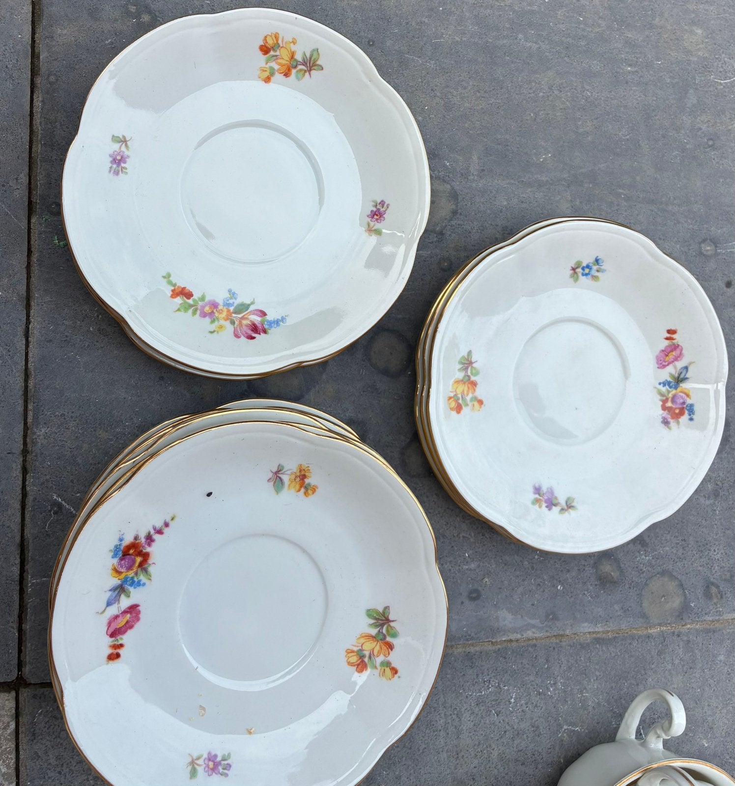 Vintage bloemetjes koffieserviesje, Antiquités & Art, Enlèvement