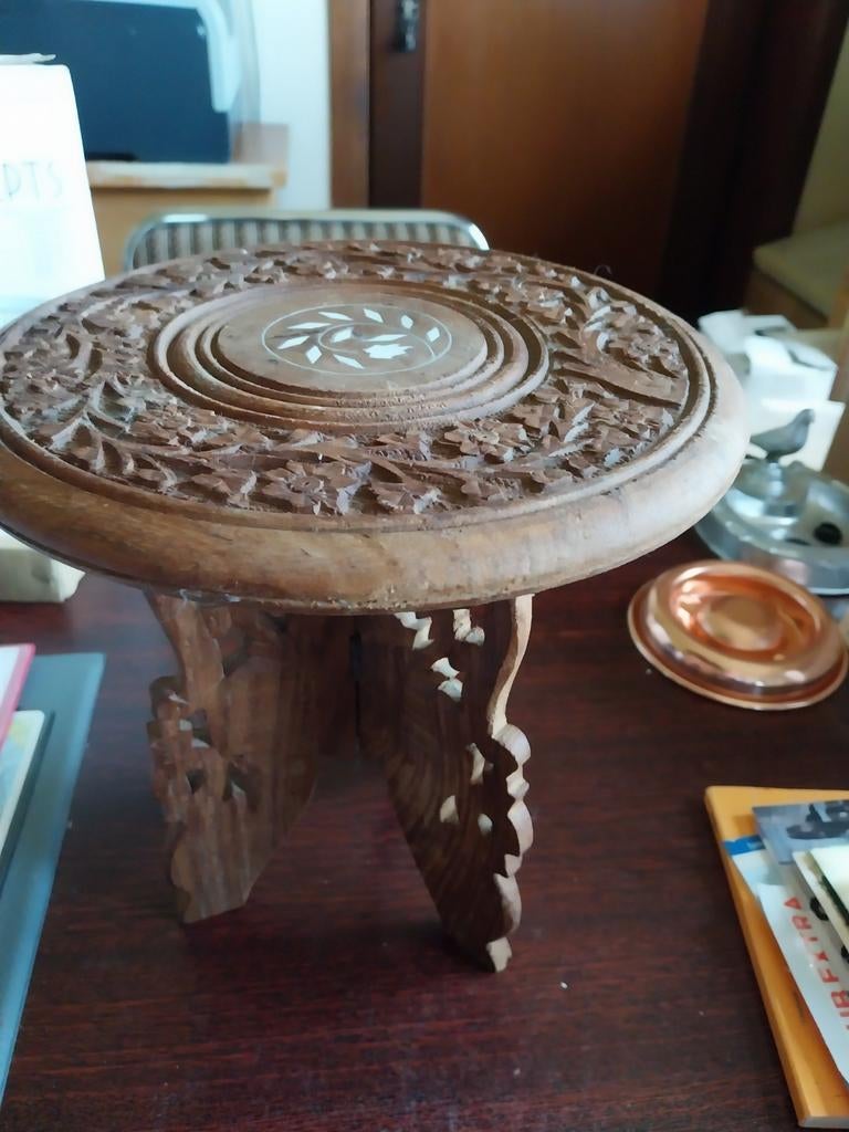 Tabouret decoratif bois 22 cm, Maison & Meubles, Comme neuf, Bois