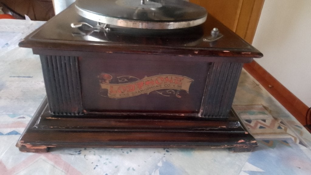 Werkende antieke grammofoon L.O.P. PHONE K.96, Enlèvement, Utilisé, Tourne-disque, Autres marques