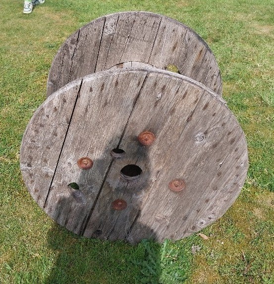 haspel, Tuin en Terras, Tuintafels, Ophalen, Gebruikt, Rond, Hout