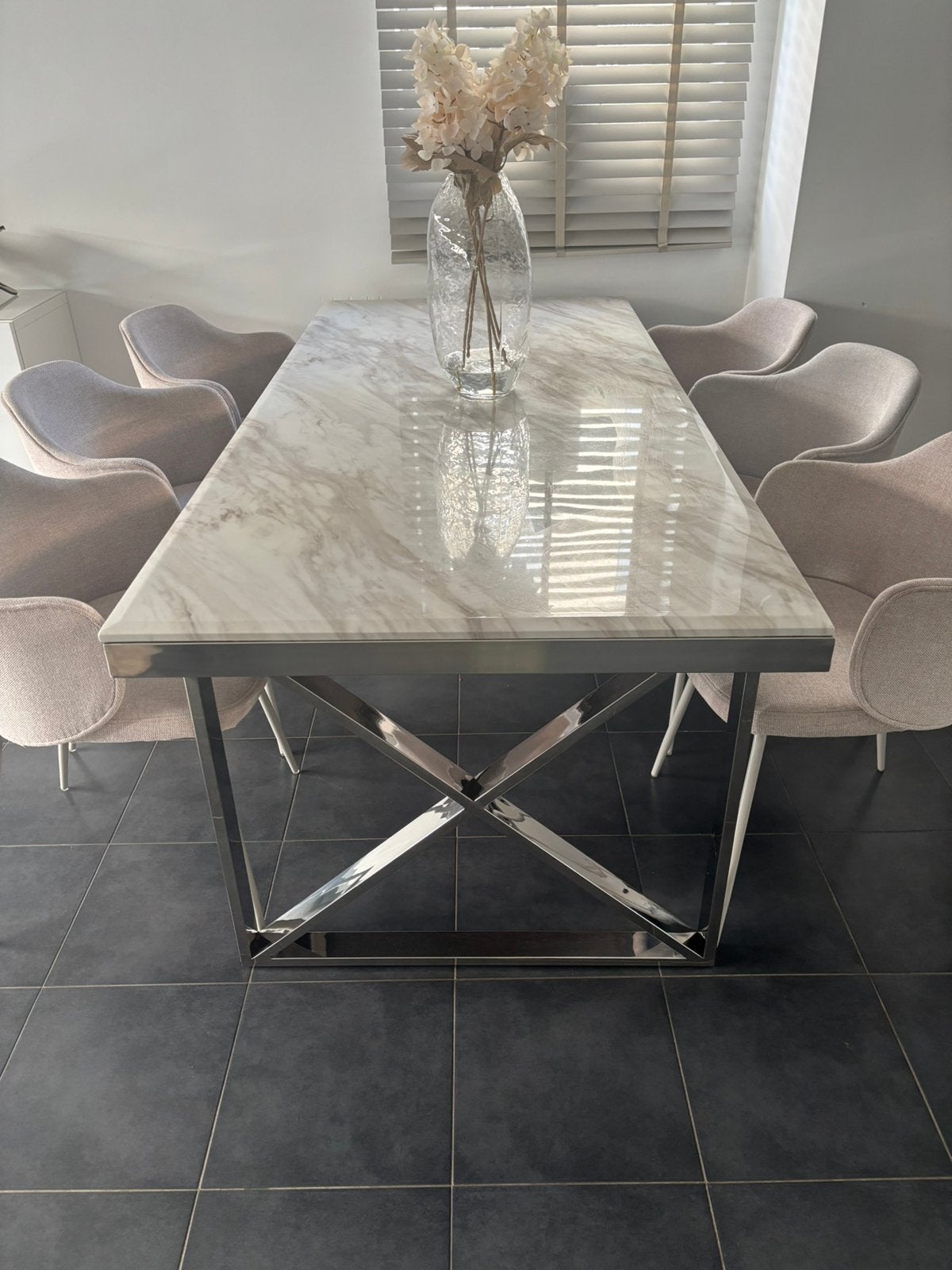 Marmeren eettafel en salontafel, Huis en Inrichting, Ophalen, Zo goed als nieuw