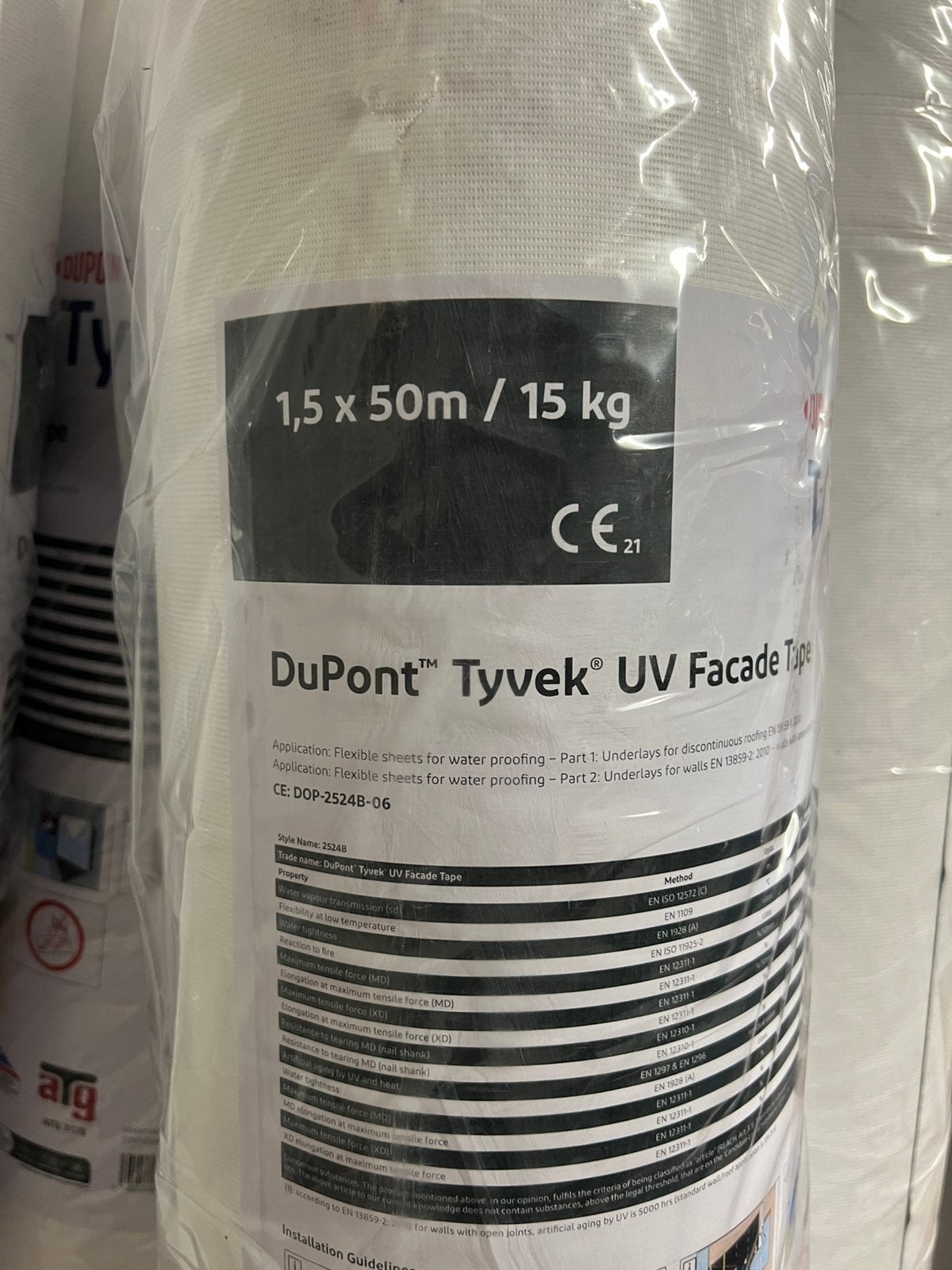 Dupont Tyvek UV Facade Dampscherm 1,5x50 - 4 Rollen, Ophalen, Nieuw
