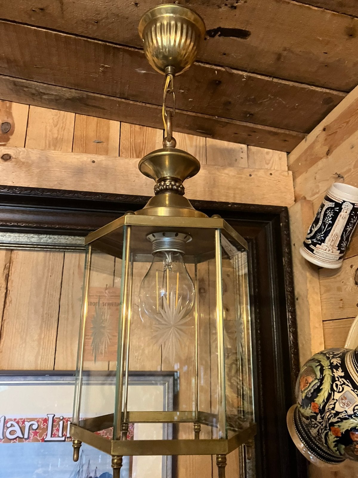 Hanglampje met geslepen glas, Antiek en Kunst, Ophalen