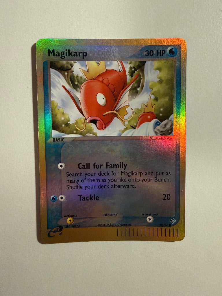 Magikarp reverse holo ex dragon, Ophalen of Verzenden, Zo goed als nieuw, Losse kaart, Foil