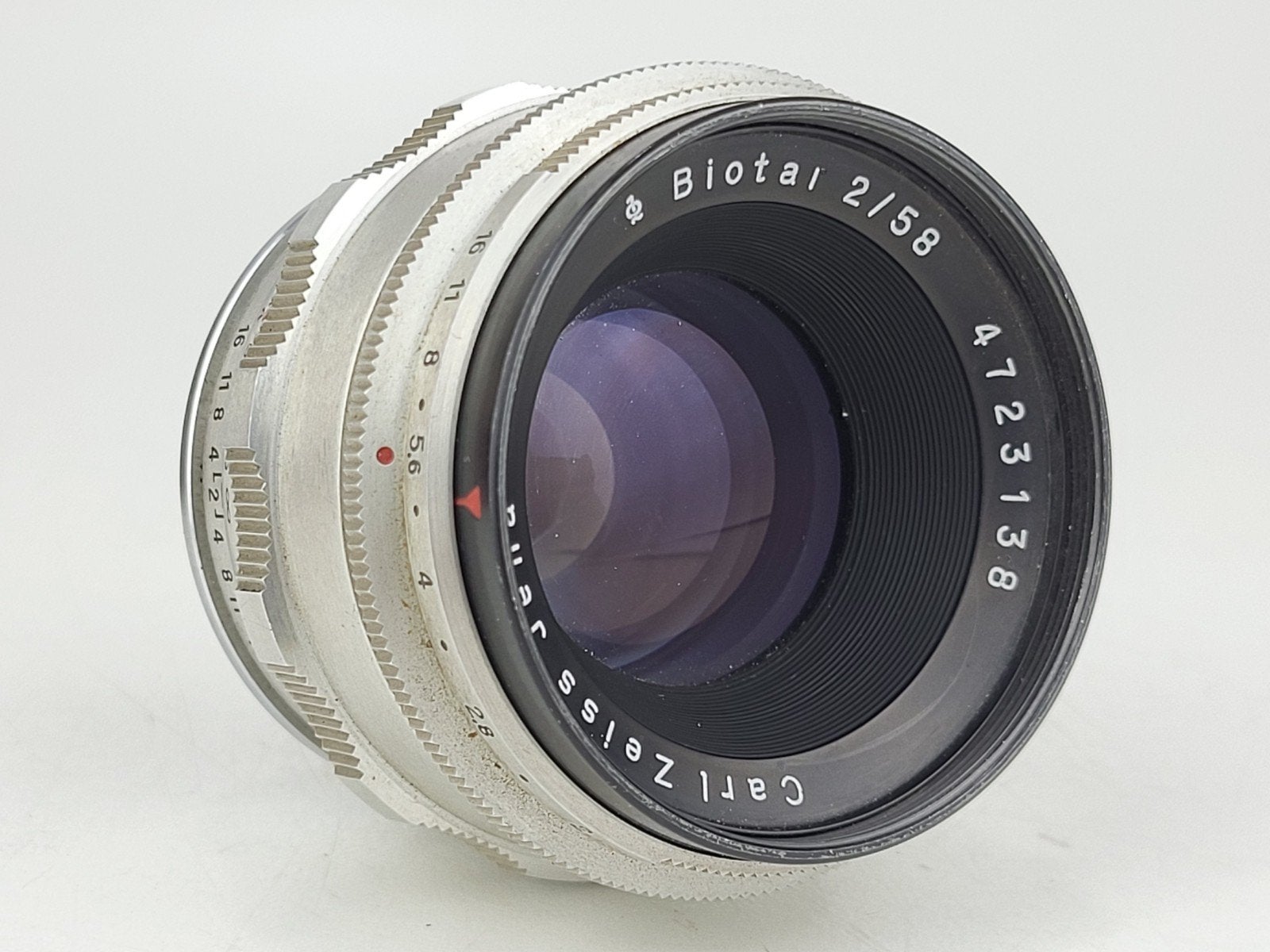 Carl Zeiss Jena Biotar 2/58 + étui d'origine, Enlèvement ou Envoi, Zeiss, Exakta