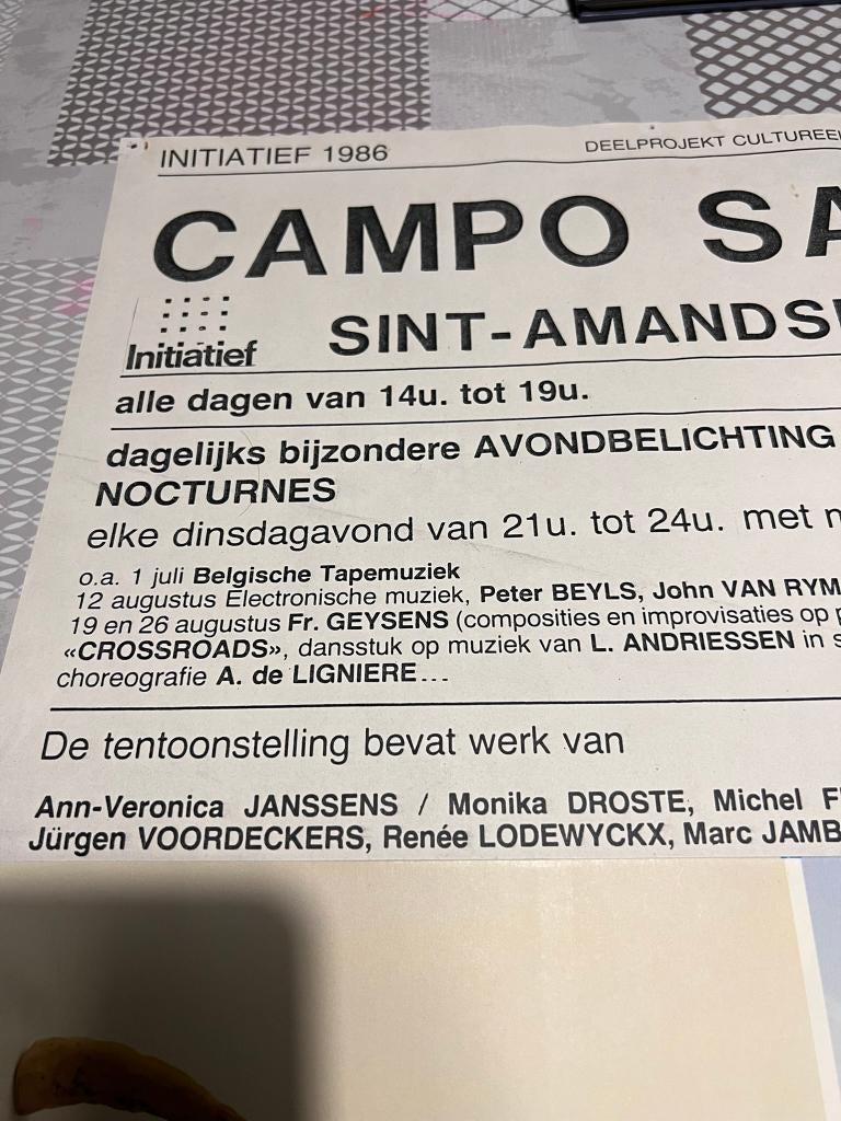 Vintage Poster Initiatief 1986 Campo Santo, Deurposter of groter, Ophalen of Verzenden, Reclame, Rechthoekig Staand