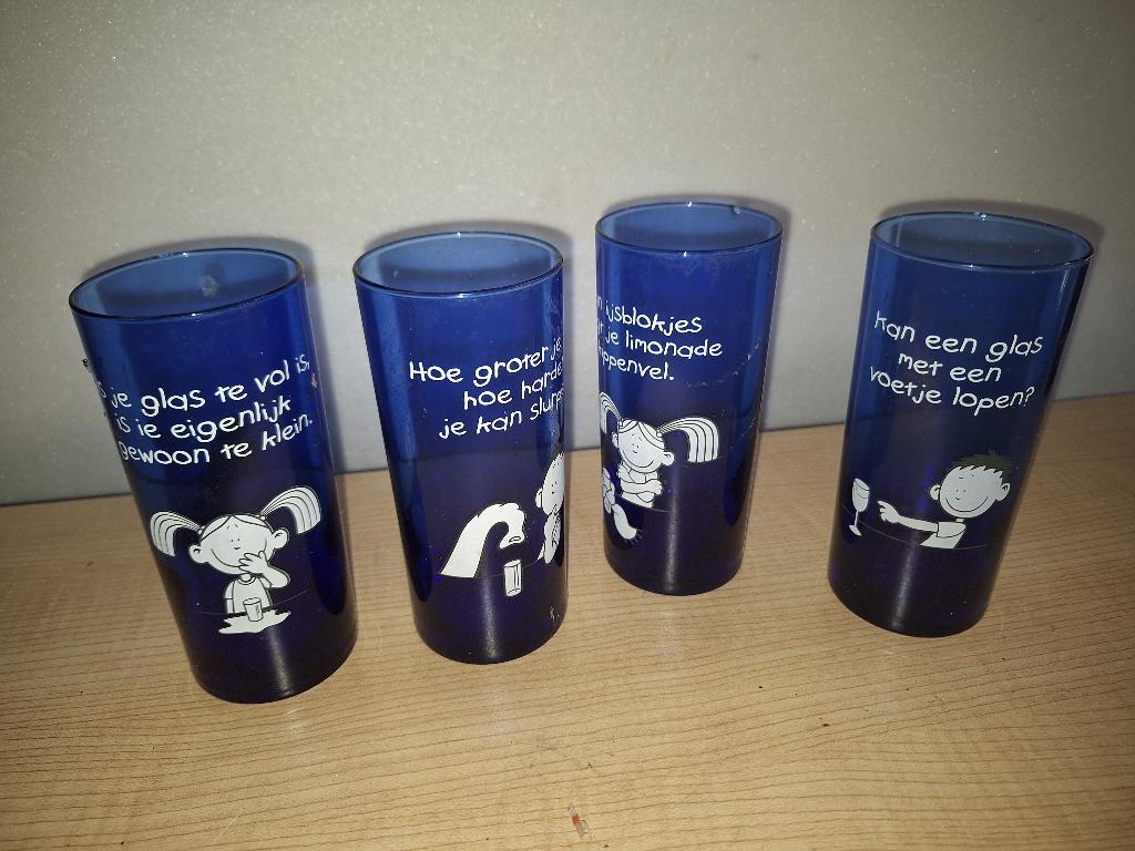 blue band glazen, Enlèvement ou Envoi, Comme neuf, Verre, Verre ou Verres