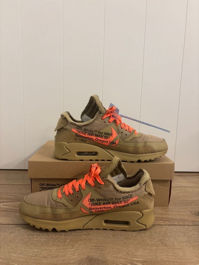 Nike Air Max 90 OFF-WHITE Desert Ore, Kleding | Heren, Schoenen, Nike air max, Ophalen of Verzenden, Zo goed als nieuw, Sneakers