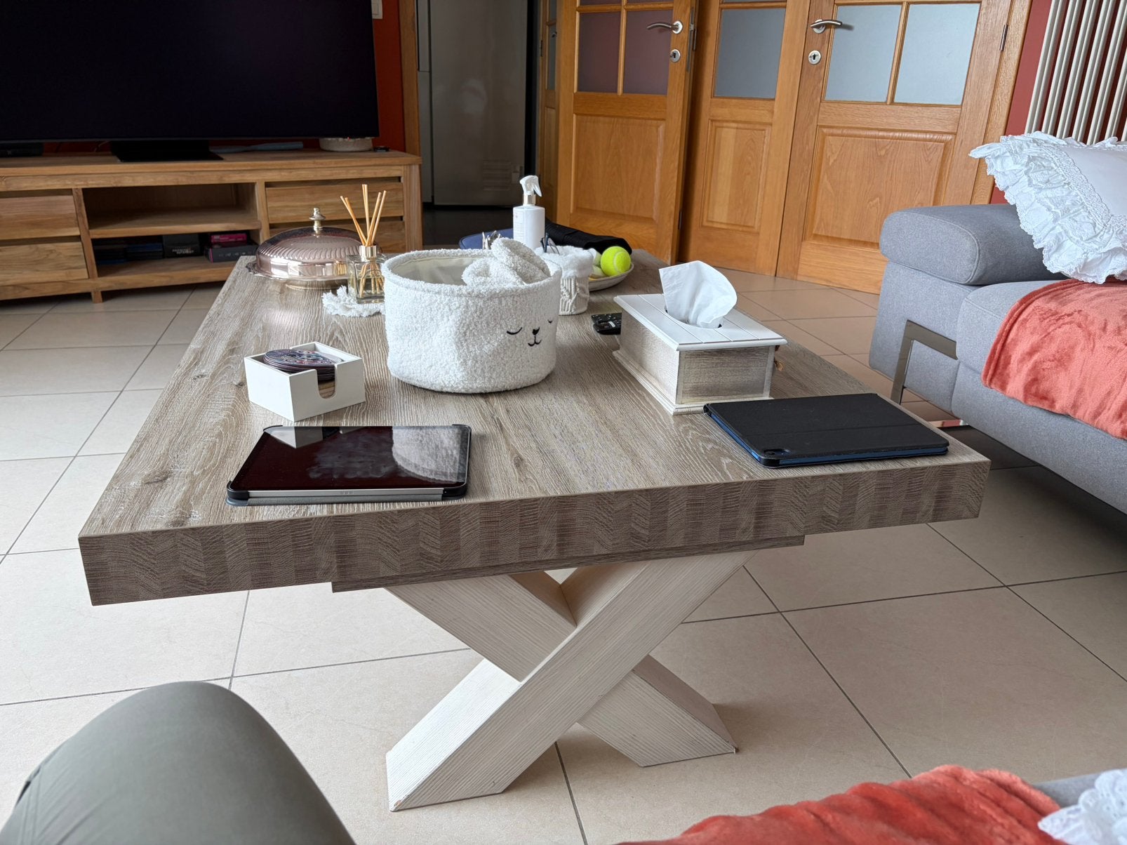 Table basse de salon, Maison & Meubles, 100 à 150 cm, 100 à 150 cm, Enlèvement, Utilisé