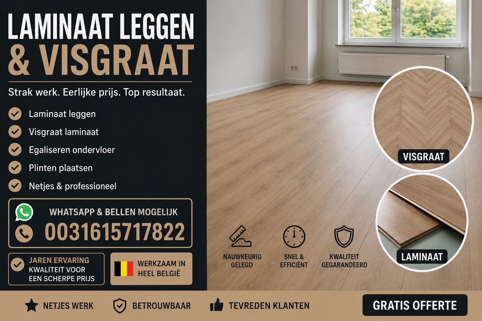 Laminaat leggen, Ophalen of Verzenden, Zo goed als nieuw