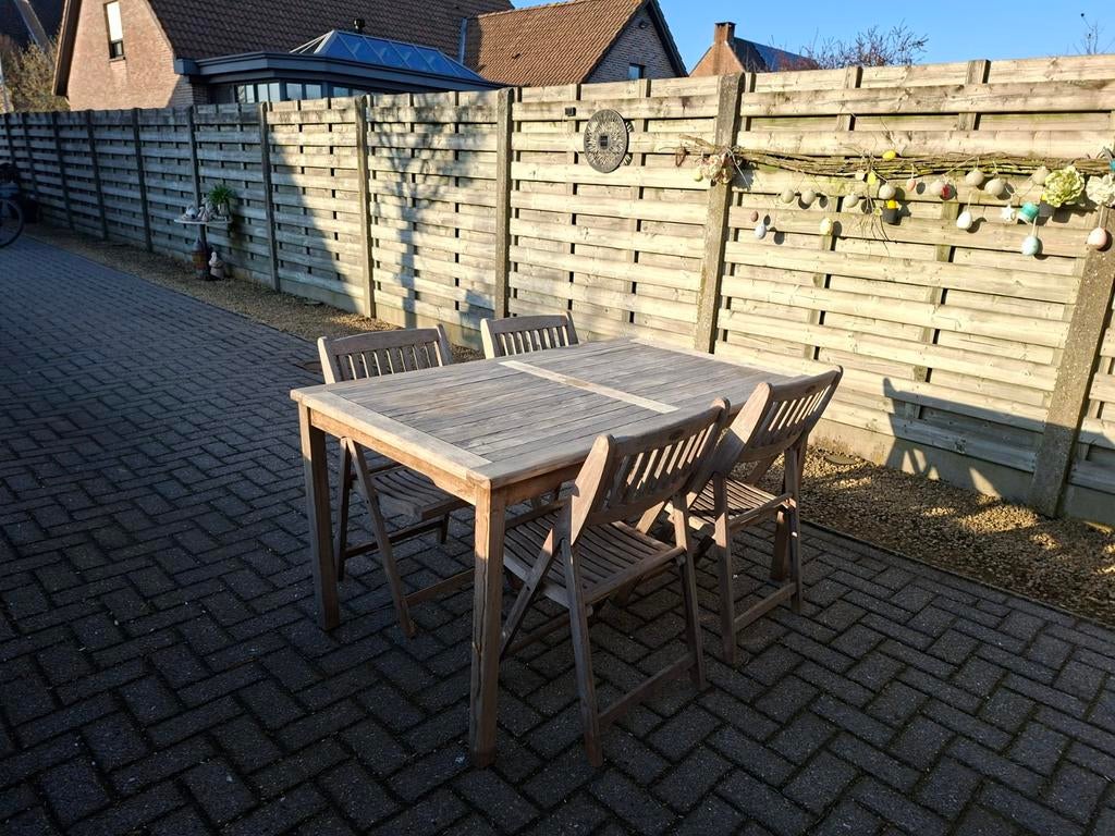 Teaken tuinset zeer goede staat, Ophalen