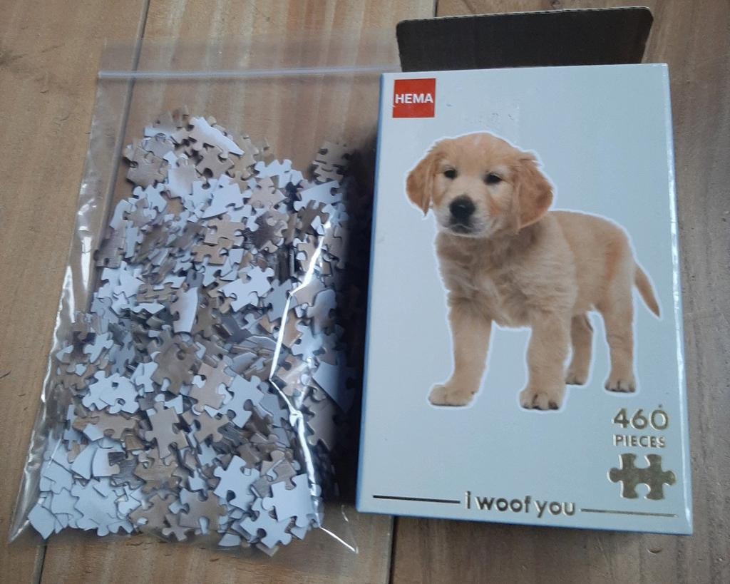 Puzzel puppy Golden retriever 460 stukjes. Nieuwstaat, Enlèvement, Moins de 500 pièces, Comme neuf, Puzzle