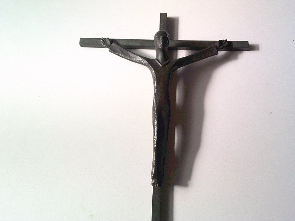 bronze art deco kruis gete hubert van der donckt, Ophalen, Zo goed als nieuw, Overige typen, Christendom | Katholiek