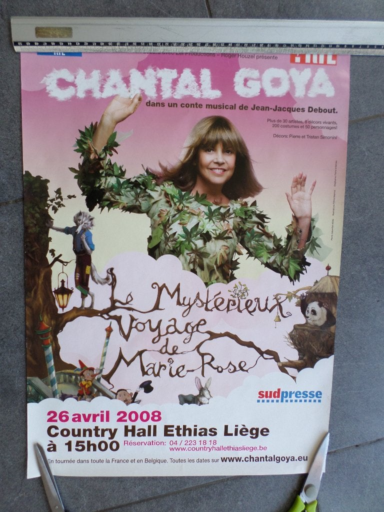 Chantal Goya - affiche 60x40 - 2008, Ophalen of Verzenden, A1 t/m A3, Muziek, Rechthoekig Staand
