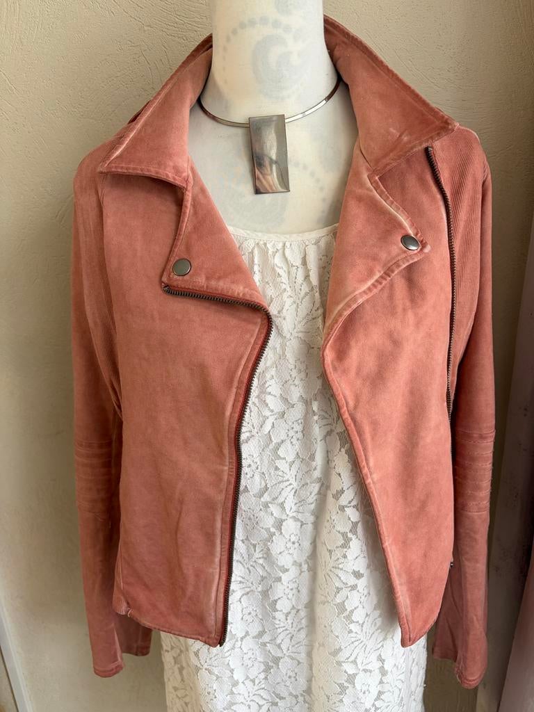 Roze/paarse perfecto-jas  merk: objectgrootte: m, Kleding | Dames, Jassen | Zomer, Zo goed als nieuw, Roze, Ophalen of Verzenden