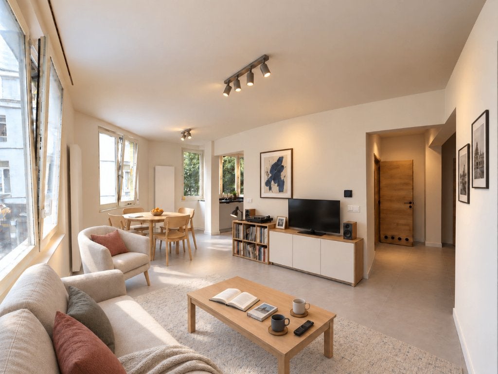 GERENOVEERD APPARTEMENT 1 SLAAPKAMER | KRUIDTUIN – ROGIER, 50 m² of meer, Brussel