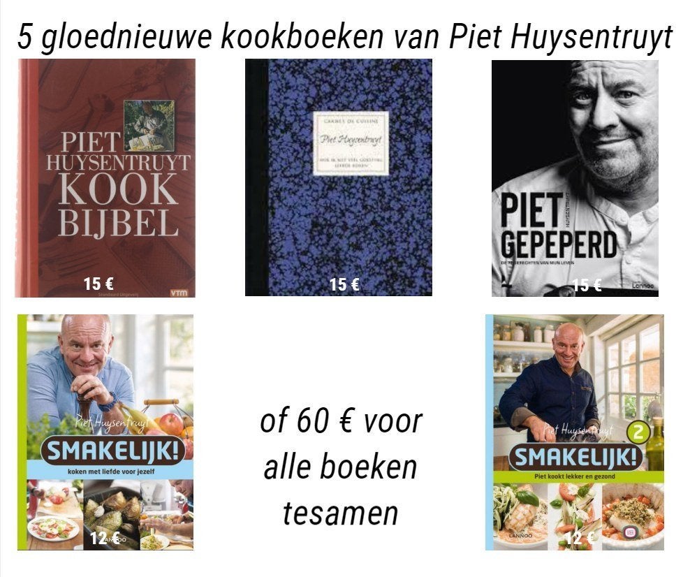 5 NIEUWE KOOKBOEKEN van Piet Huysentruyt, Ophalen of Verzenden, Nieuw