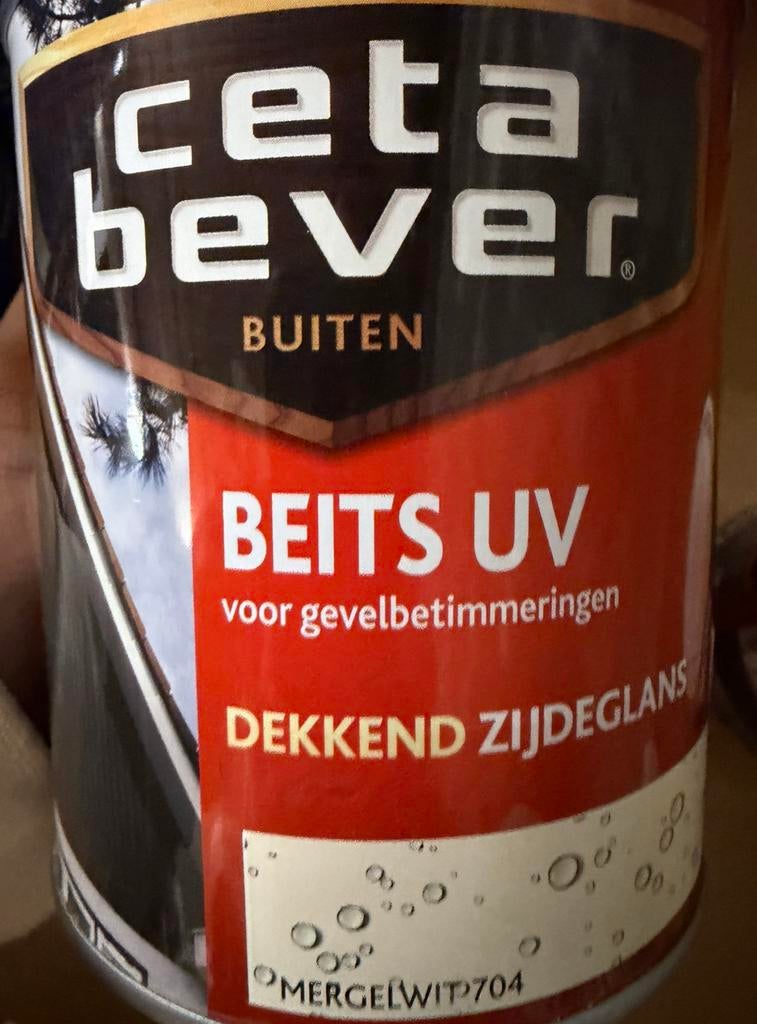Cetabever dekkende beits mergelwit 0,75liter, Bricolage & Construction, Peinture, Vernis & Laque, Neuf, Moins de 5 litres, Enlèvement ou Envoi